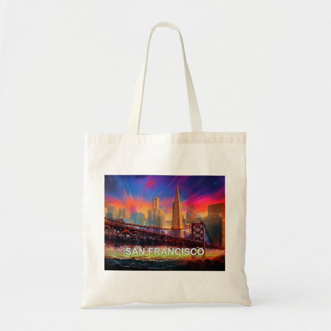 San Francisco Skyline Abstract Art Tote Bag (Front)