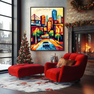 San Francisco Skyline and Golden Gate in Favist Poster