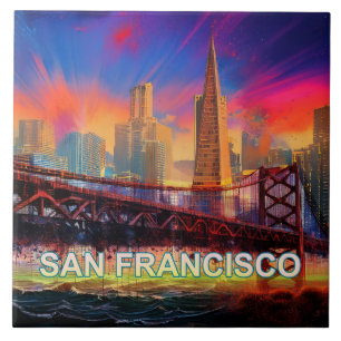 San Francisco Skyline Art Ceramic Tile