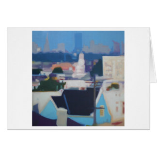 San Francisco Skyline (blue) Cards
