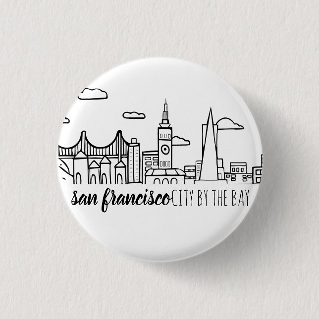 San Francisco Skyline Button (Front)