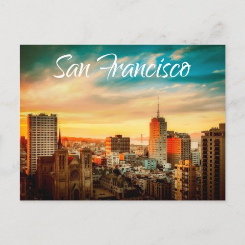 San Francisco Skyline California USA United States Postcard