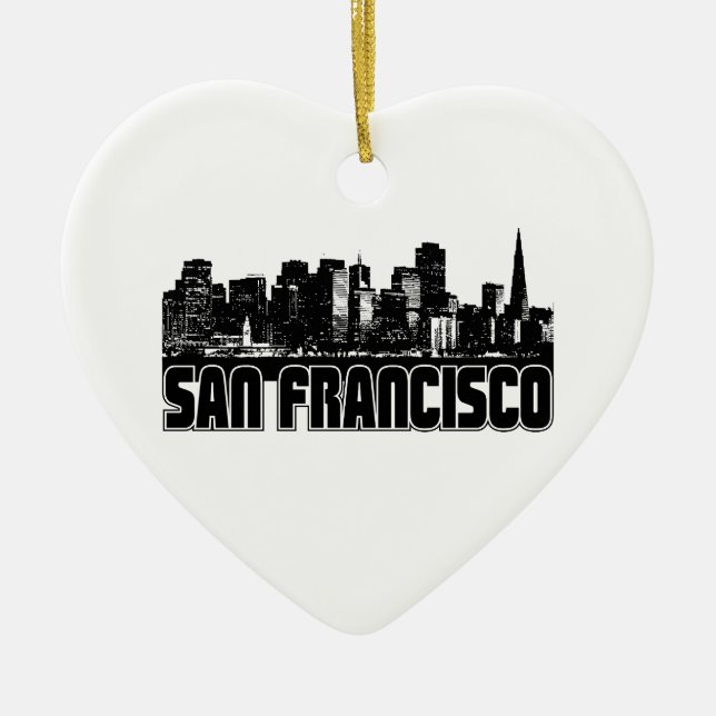 San Francisco Skyline Ceramic Ornament (Front)