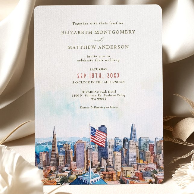 San Francisco Skyline Destination Wedding Invitation (Creator Uploaded)