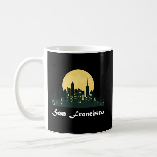San Francisco Skyline Glowing Moon San Diego City  Coffee Mug