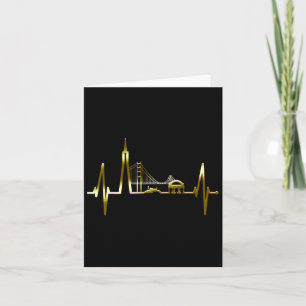 San Francisco Skyline Heartbeat California Usa San Card