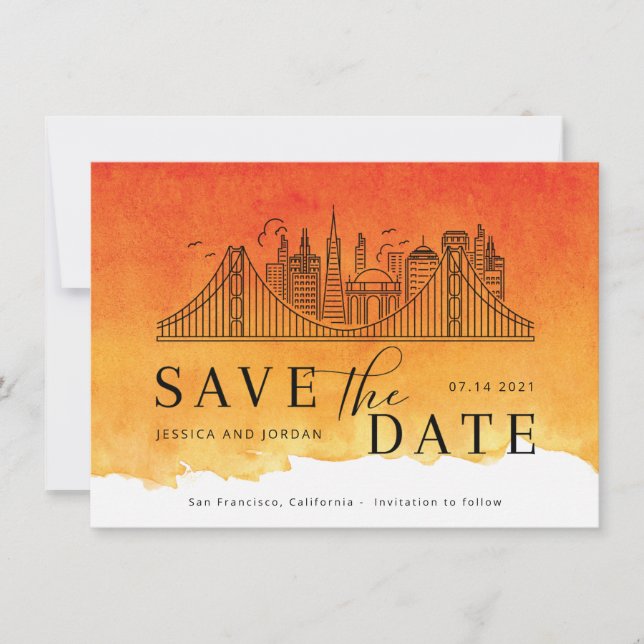San Francisco Skyline Modern Save the Date (Front)
