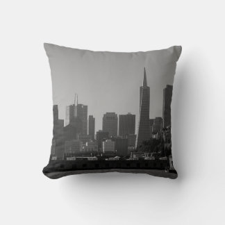 San Francisco Skyline Monochrome - Cityscape Photo Throw Pillow