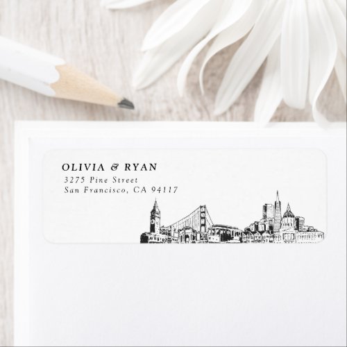 San Francisco Skyline Return Address Labels