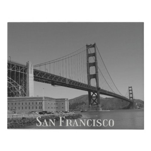 San Francisco Skyline  SF Gloden Gate Bridge  Faux Canvas Print