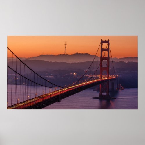 San Francisco Skyline  SF Gloden Gate Bridge Poster