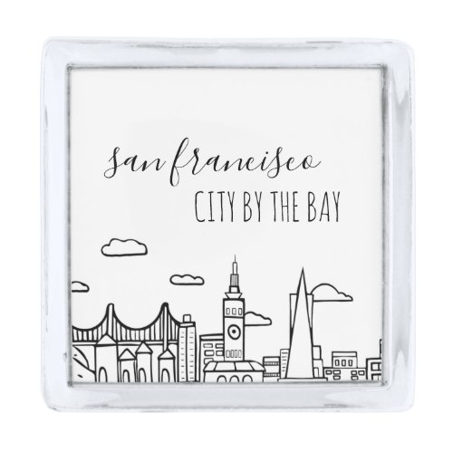 San Francisco Skyline Silver Finish Lapel Pin