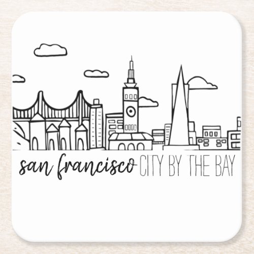 San Francisco Skyline Square Paper Coaster