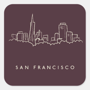San Francisco Skyline Square Sticker