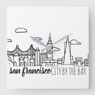 San Francisco Skyline Square Wall Clock
