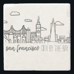 San Francisco Skyline Stone Coaster<br><div class="desc">San Francisco Skyline Drawing. This is an original drawing that has been scanned and cleaned up for reproduction.</div>