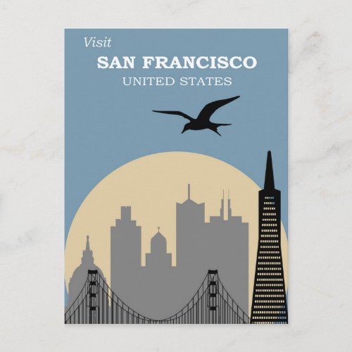 San Francisco skyline travel Postcard