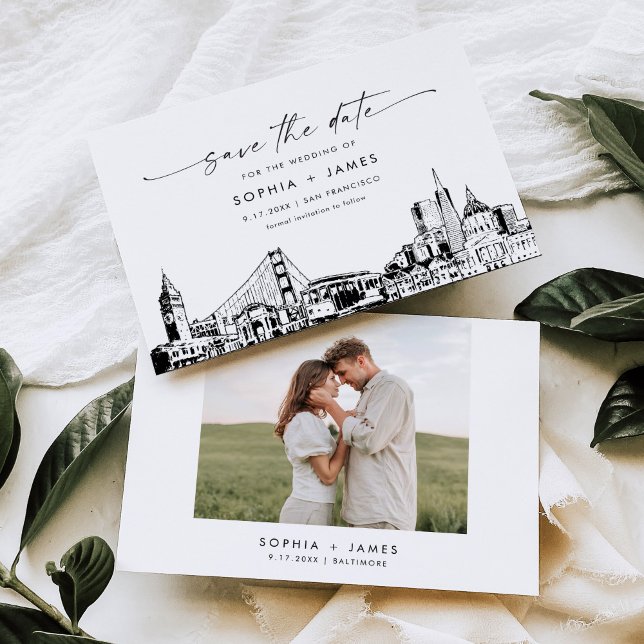 San Francisco Skyline Wedding Save the Date Card (Creator Uploaded)