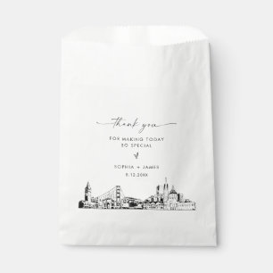 San Francisco Skyline Wedding Thank You Favor Bags