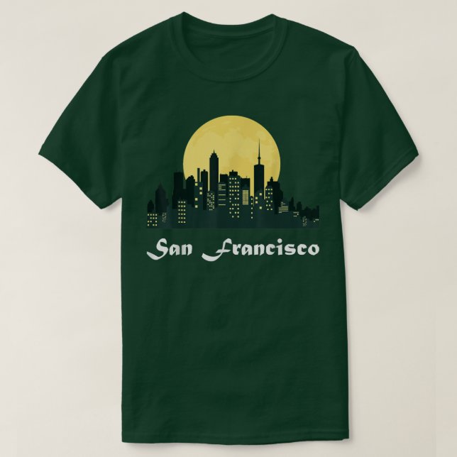 San Francisco SkylineGlowing Moon San Diego City N T-Shirt (Design Front)
