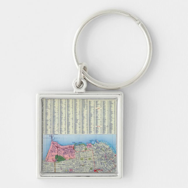 San Francisco Street Map Keychain (Front)