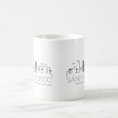 San Francisco Stylized Skyline Coffee Mug (Center)