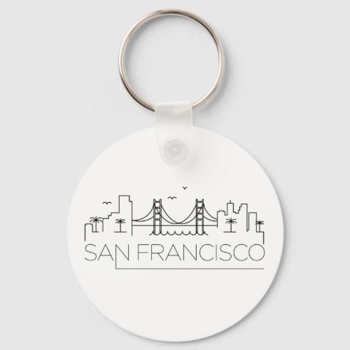 San Francisco Stylized Skyline Keychain