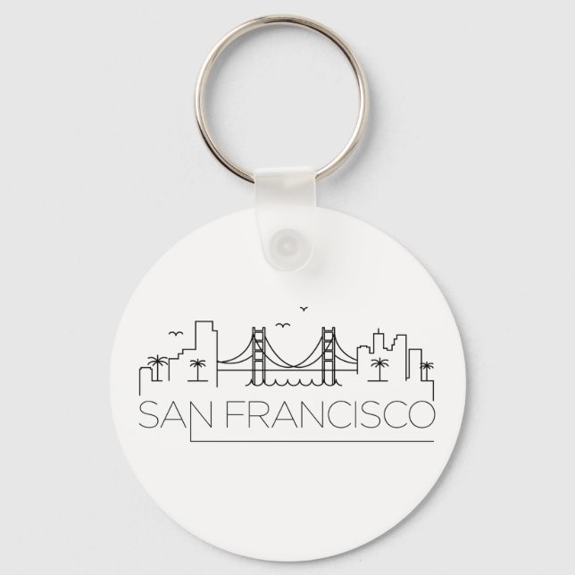 San Francisco Stylized Skyline Keychain (Front)