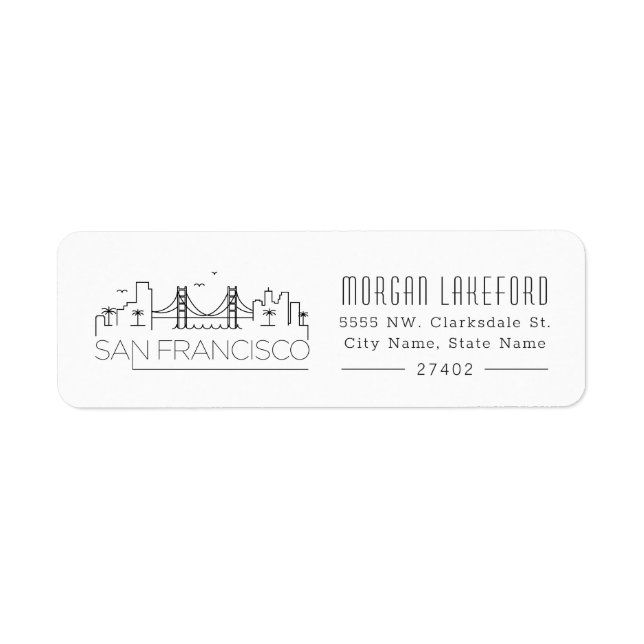 San Francisco Stylized Skyline | Label (Front)