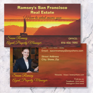 San Francisco Sunset Real Estate 1124 Business Card