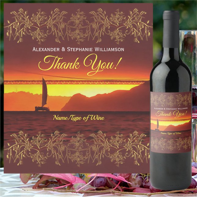 San Francisco Thank You Sunset 1124 Wine Label (Creator Uploaded)