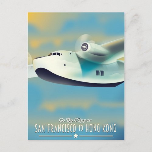 San Francisco to Hong Kong by clipper Postcard