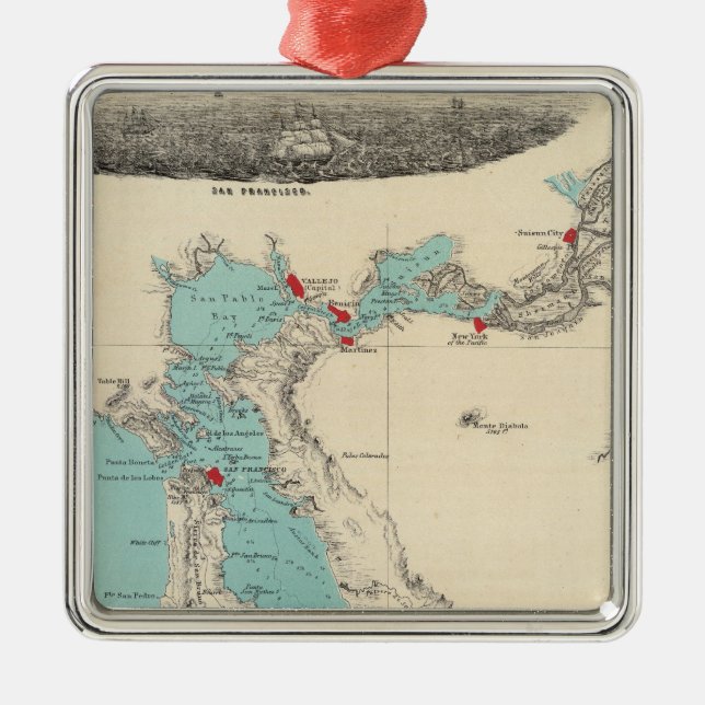 San Francisco to Sacramento Metal Ornament (Front)