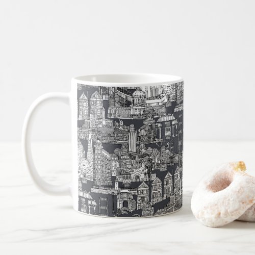 San Francisco toile black iron gray Coffee Mug