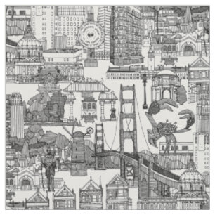 San Francisco toile black white Fabric