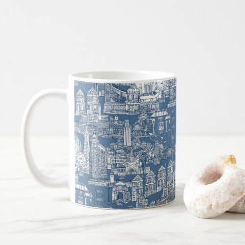 San Francisco toile cobalt denim Coffee Mug