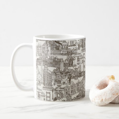 San Francisco toile tea brown strong white Coffee Mug