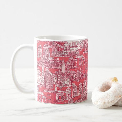 San Francisco toile viva magenta rose pink Coffee Mug