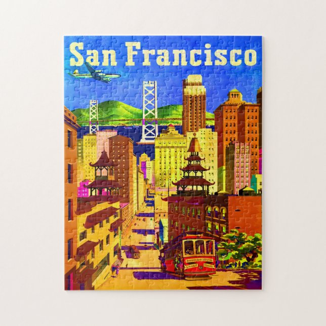 San Francisco Travel Poster Jigsaw Puzzle (Vertical)