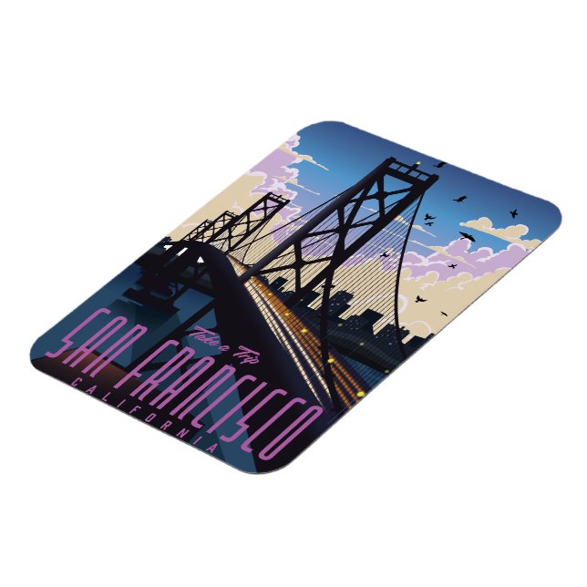 San Francisco Travel poster Magnet (Left Side)