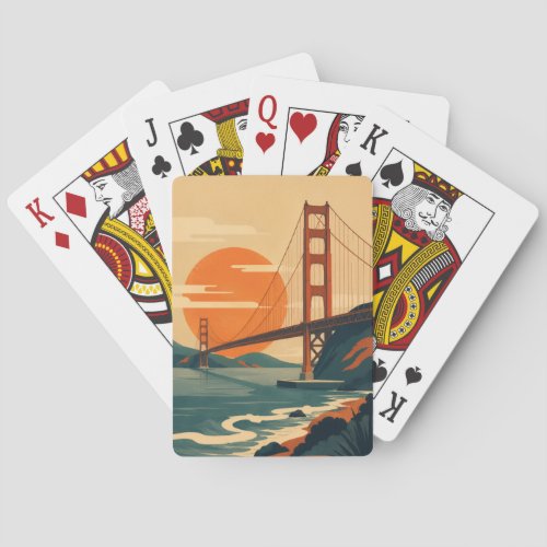San Francisco Travel Vintage Golden Gate Bridge Poker Cards