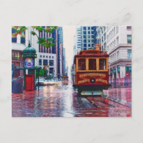 San Francisco Trolley Car by Shawna Mac Postcard