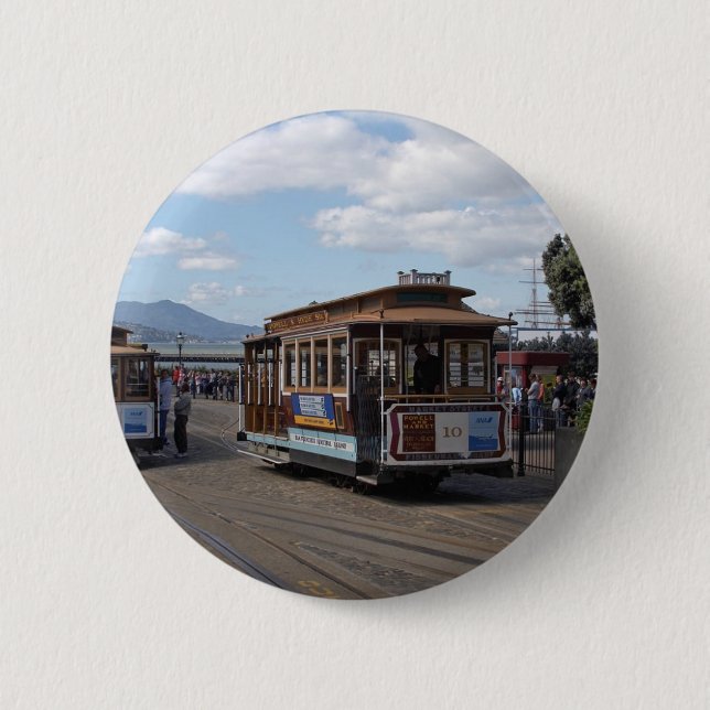 San Francisco Trolley Cars Pinback Button (Front)
