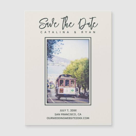 San Francisco Trolley Wedding Save the Date Magnet (Front)