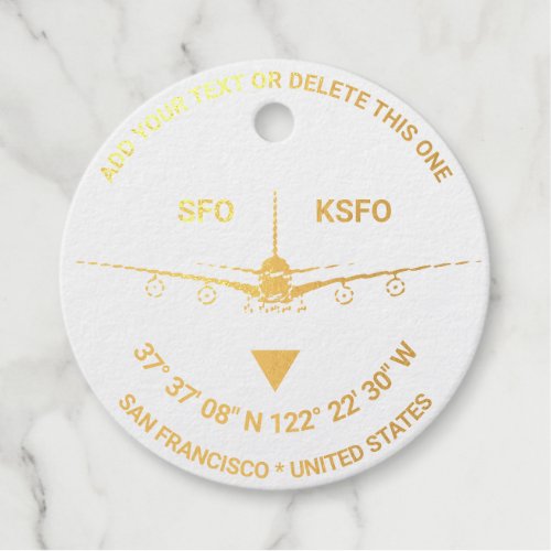 San Francisco United States Customizable Travel Foil Favor Tags