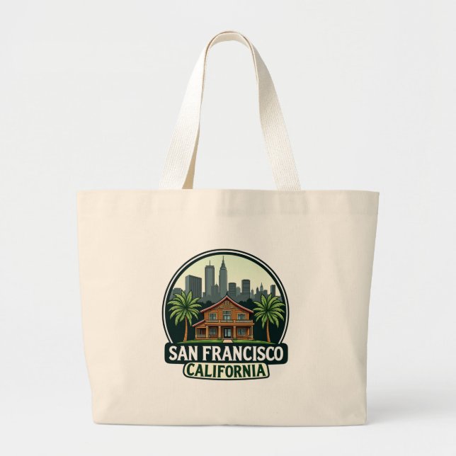 San Francisco Urban and Natural Harmony- Large Tote Bag (Front)