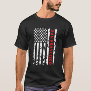 San Francisco Usa Black White Flag T-Shirt