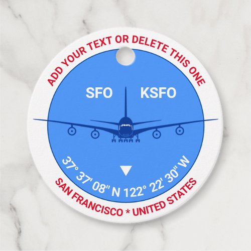 San Francisco USA Customizable Good Travel Favor Tags