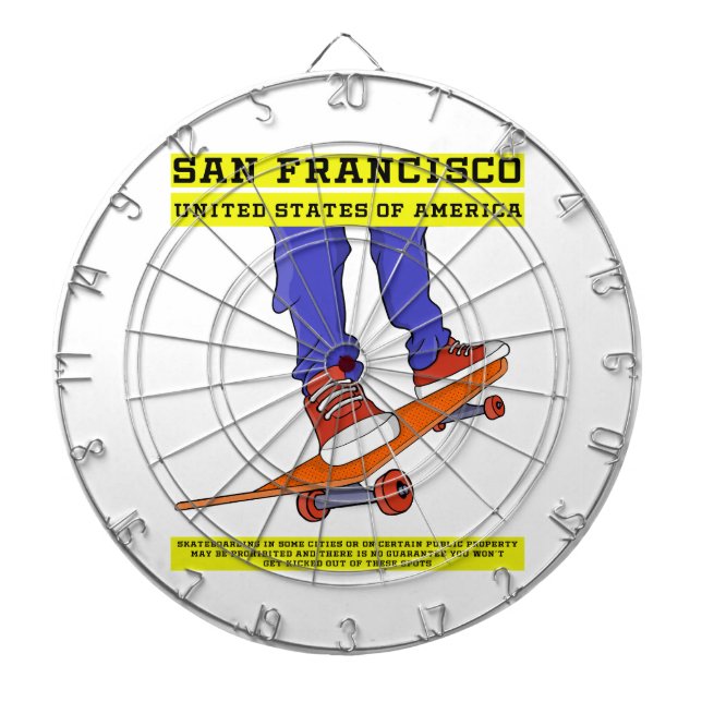 San Francisco, USA Skate Dart Board (Front)