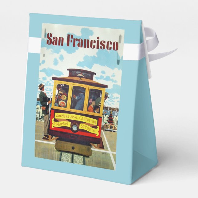 San Francisco USA Vintage Travel favor box (Back Side)